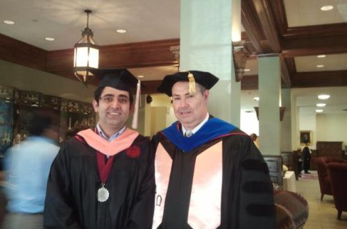 Graduation picture with the Dean, 2013, USA